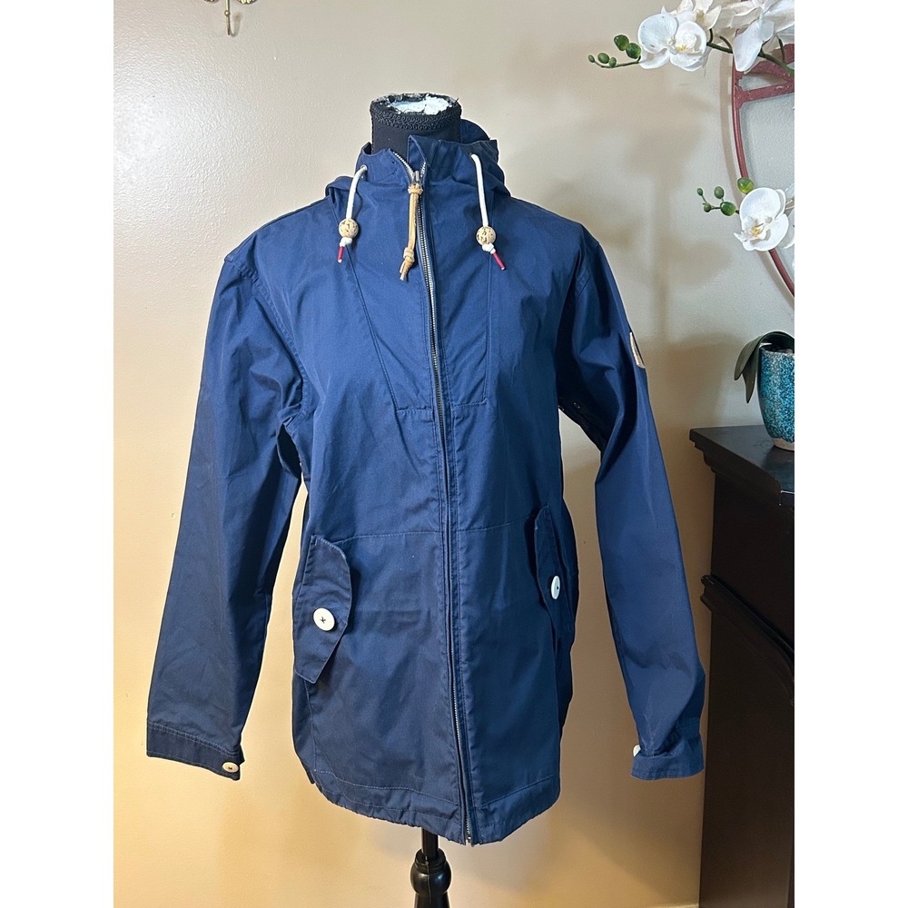 Penfield Hudson Wax Jacket Mens Small Navy Blue Hooded Windbreaker 65/35 Shell